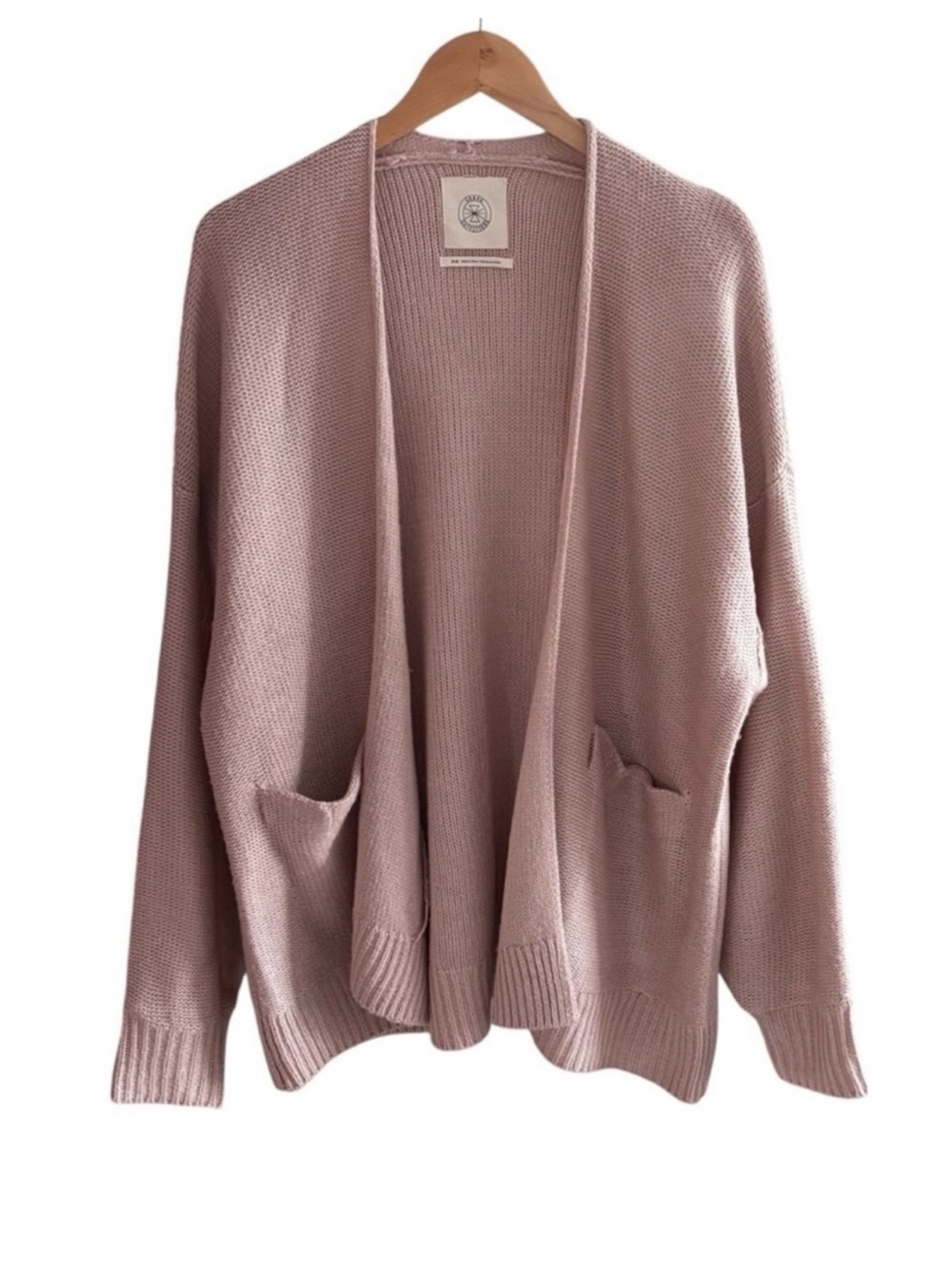 Urban Outfitters Oversized Open-Front Cardigan Sweater - Mauve Pink